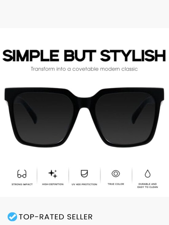 Oversized Square Sunglasses Retro Y2K Style UV400 Protection Lightweight main image 7